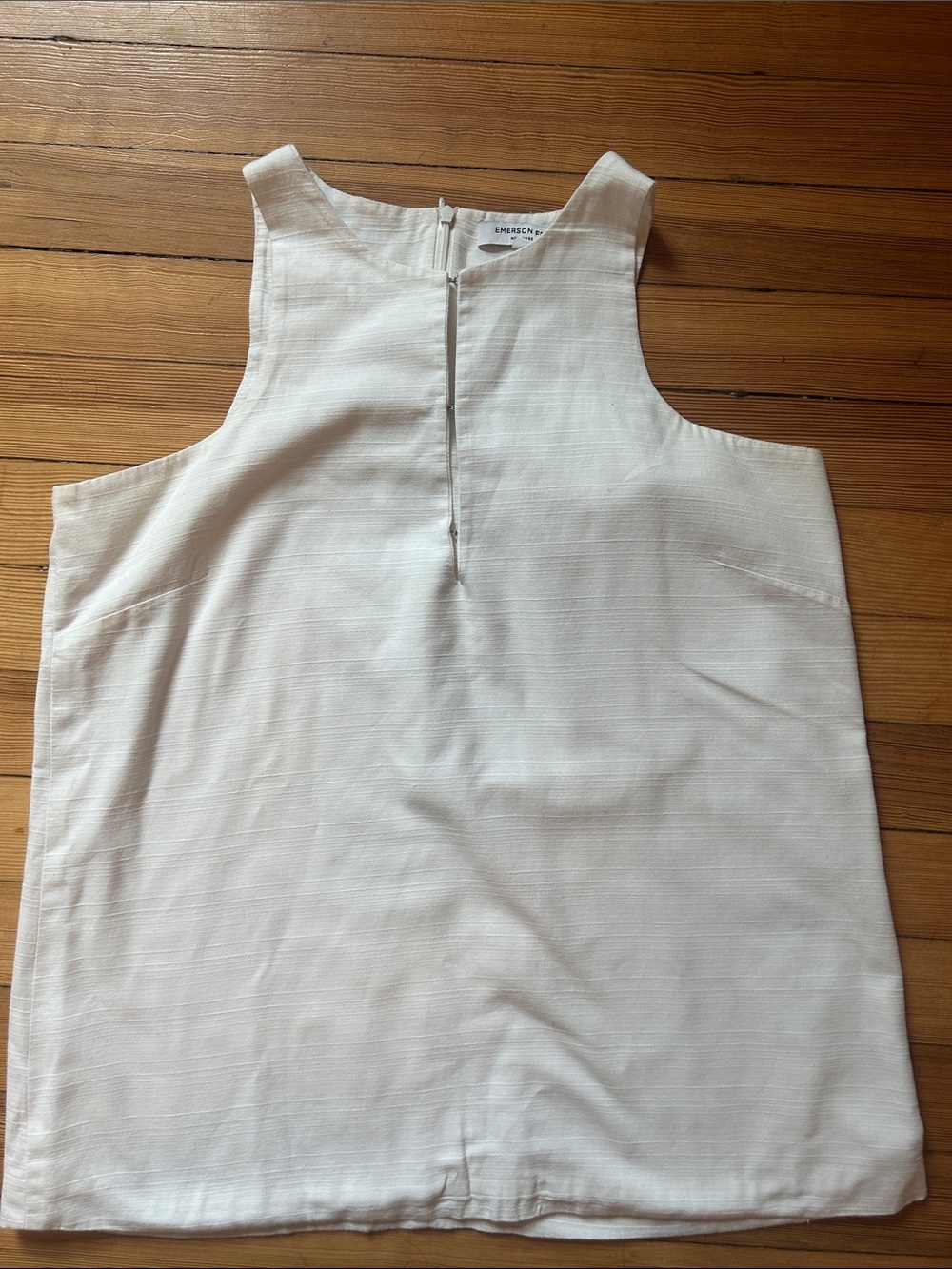 Emerson Fry Soft Cream Sleeveless Linen-Blend Top